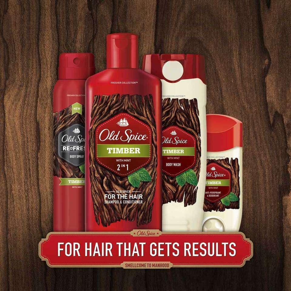 Amazon.com : Old Spice Timber with Mint 2-in-1 Shampoo and Conditioner ...