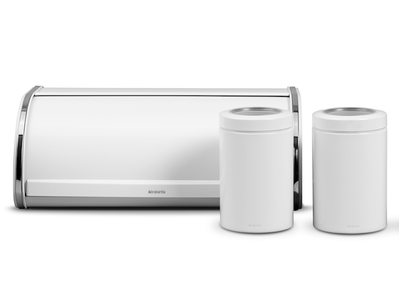 Brabantia Roll Top Bread Box White, 173325 Bread Boxes Kitchen & Dining