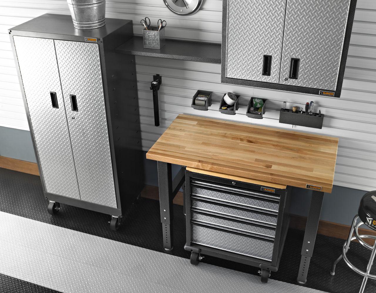 Gladiator GAWB04MTZG 4Feet Adjustable Height Maple Work Bench