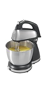 Hamilton Beach 6-Speed Classic Stand Mixer, Stainless Steel
