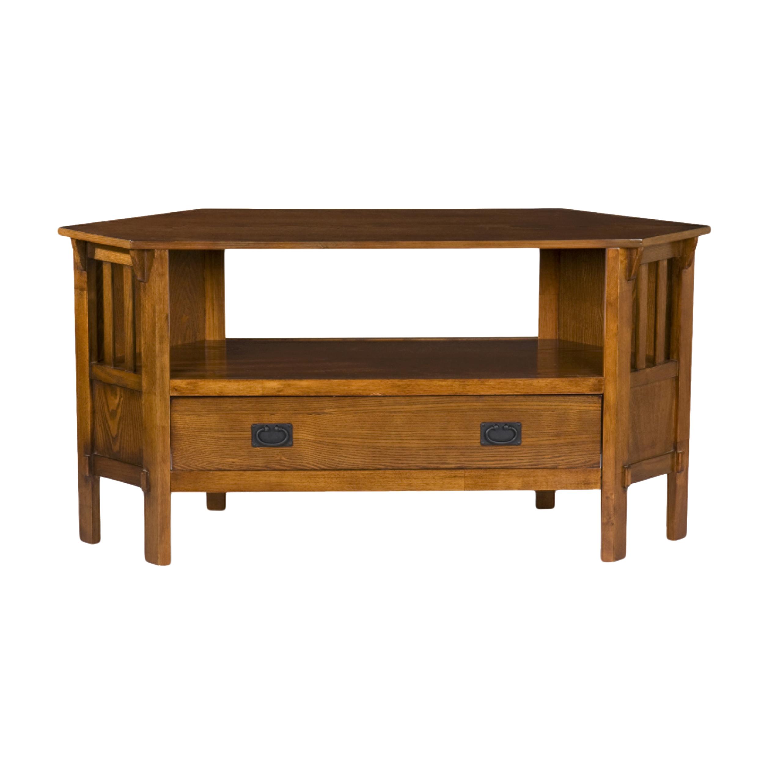 SEI Carson Oak Corner Media Stand Oak Corner Tv Stand