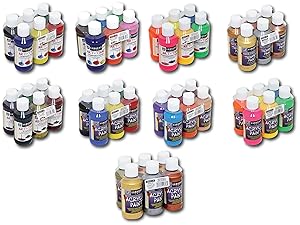 acrylic,paint,six,pack,set,project,school,fun,color,painting,coloring,art,artist,metallic,shimmer