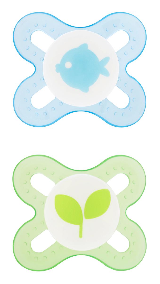 MAM Silicone Start Pacifier, Boy, 2Count Baby Pacifiers