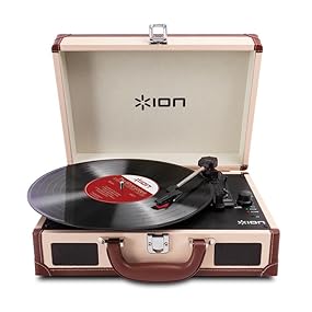 Ion Audio Vinyl Motion Deluxe 3-Speed Belt Drive Suitcase Turntable