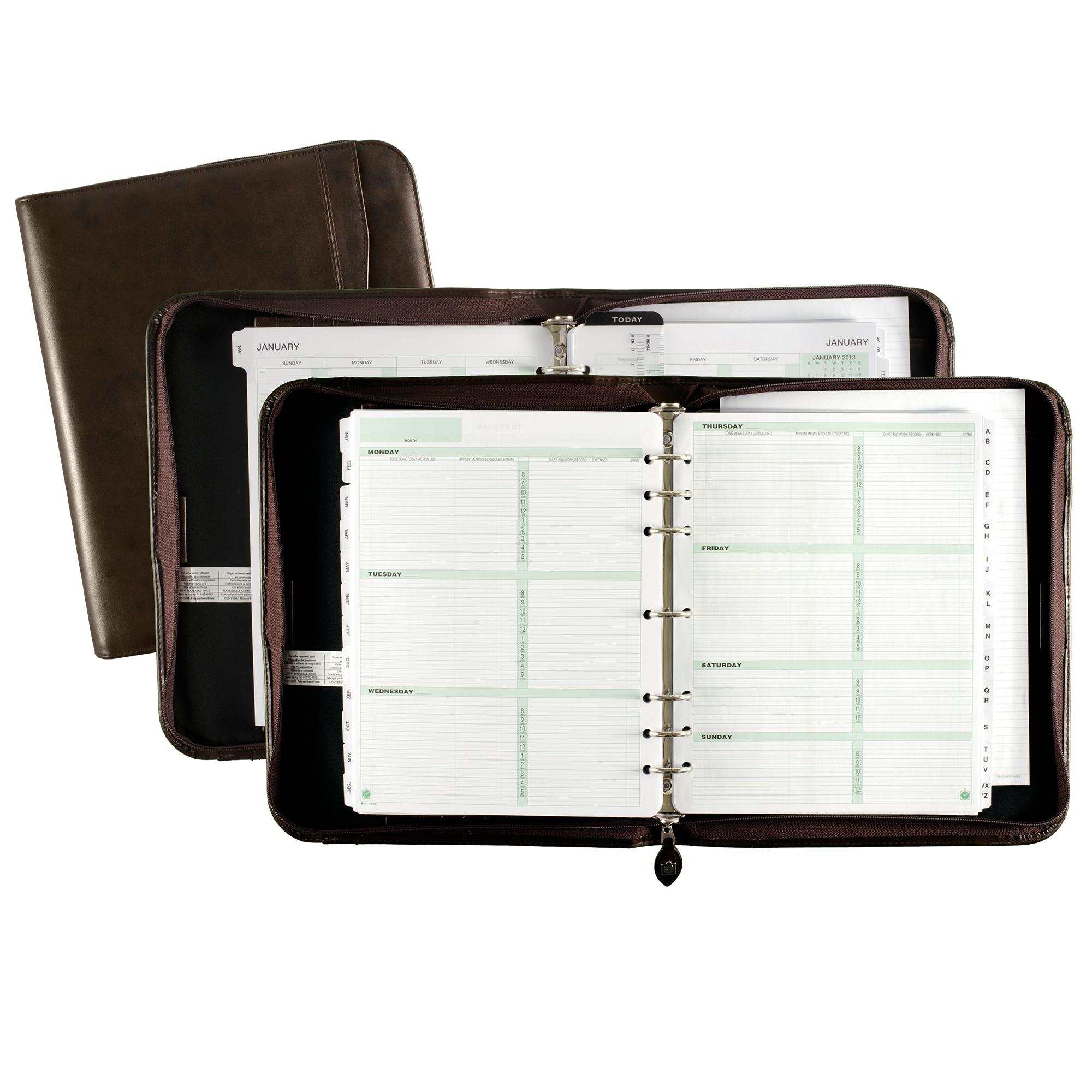 DayTimer Sienna Simulated Leather Starter Set, Undated, 7