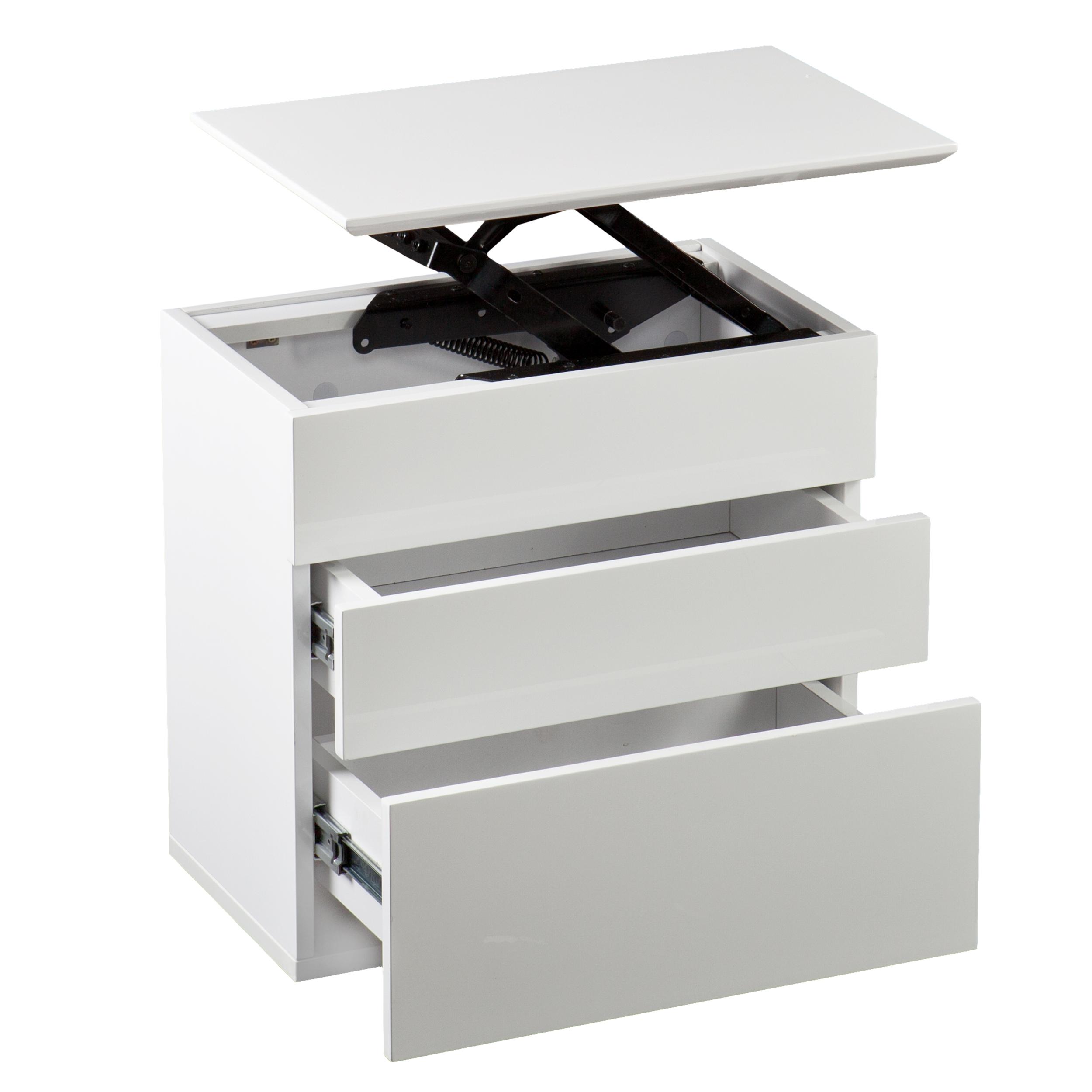 Southern Enterprises Calligan Lift Top Side End Table, White