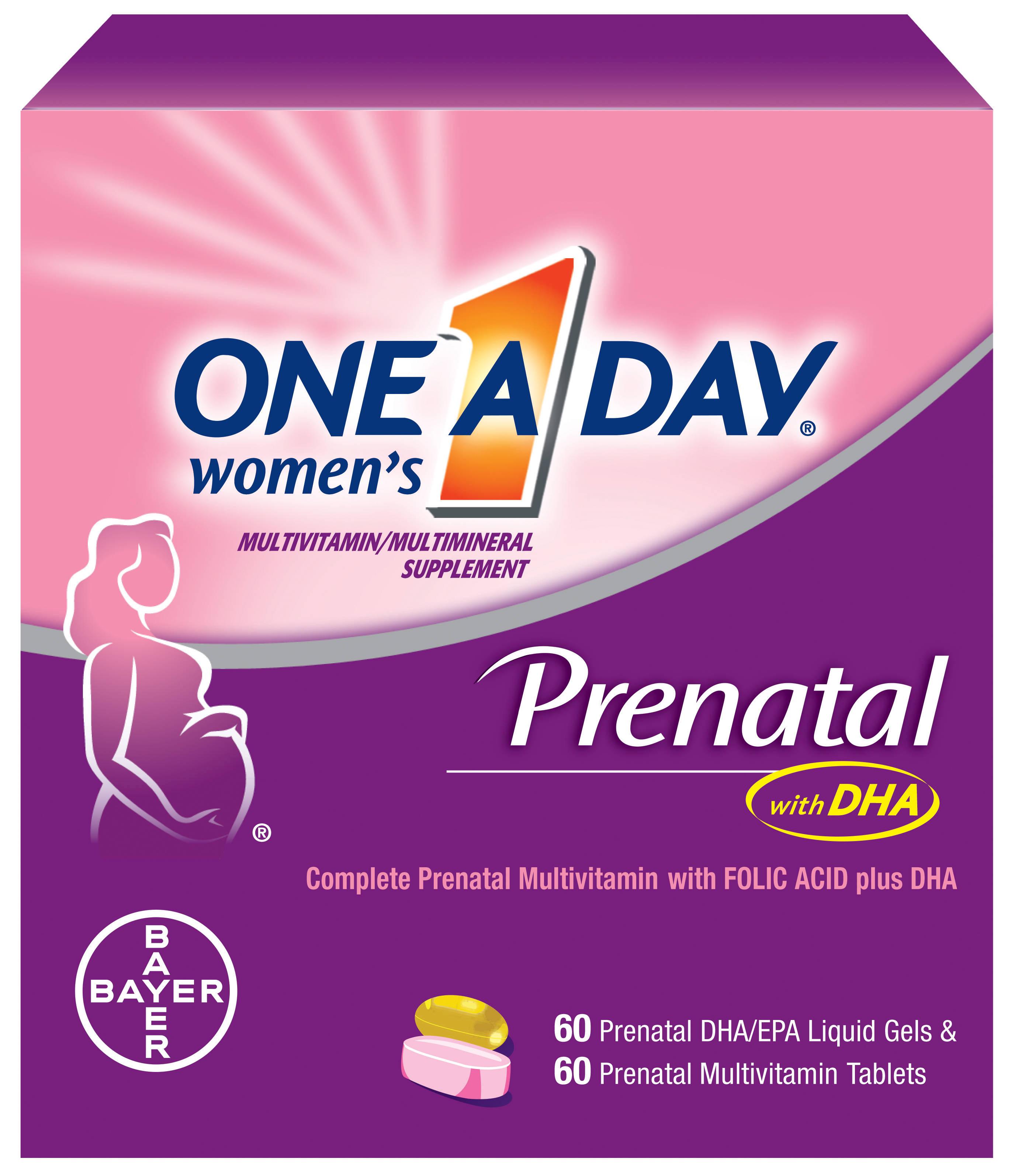 One A Day Women's Prenatal Vitamins, 60+60 Count Health