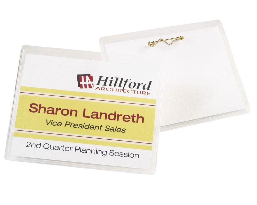 Avery Fold and Clip Name Badges, 3 x 4 Inches, White, Box of 30 (74553) Badge