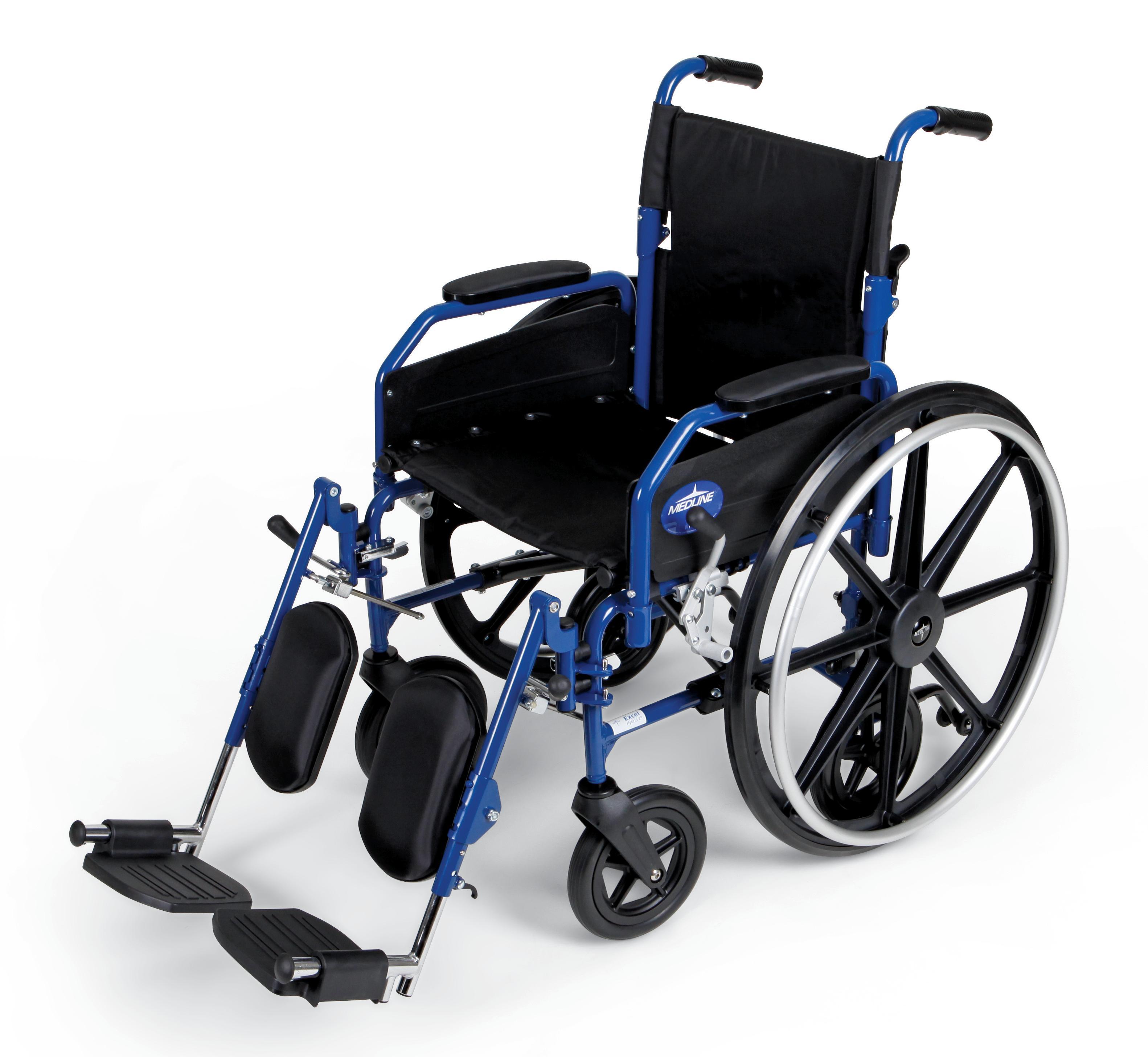 Medline Excel Hybrid 2 Transport Elevating Wheelchair, RDLA