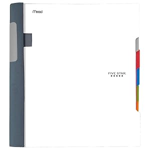 5 subject notebook, notebook with dividers, college ruled notebook, Advance notebook