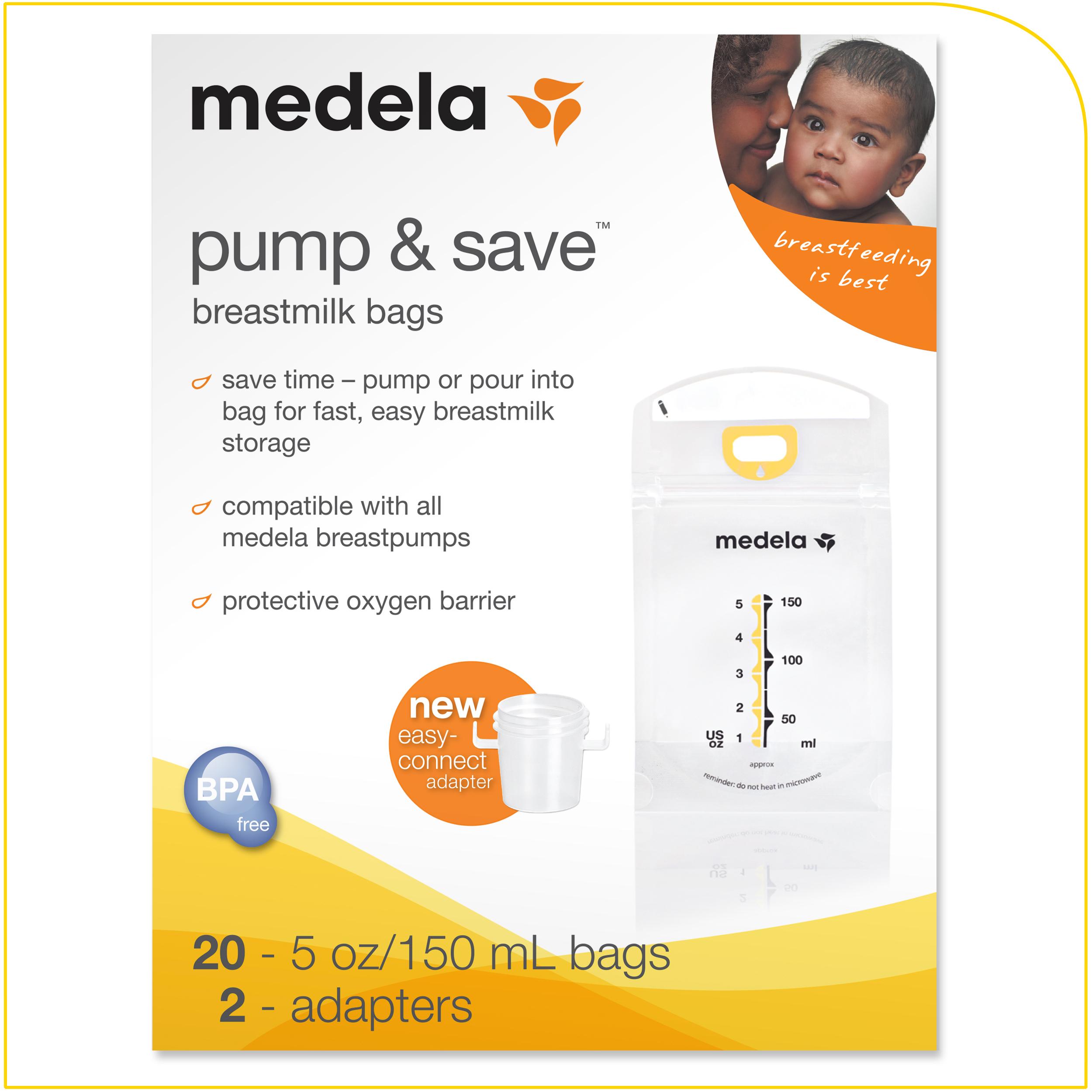 Medela Pump and Save Breast Milk Bags, 20 Count Breast
