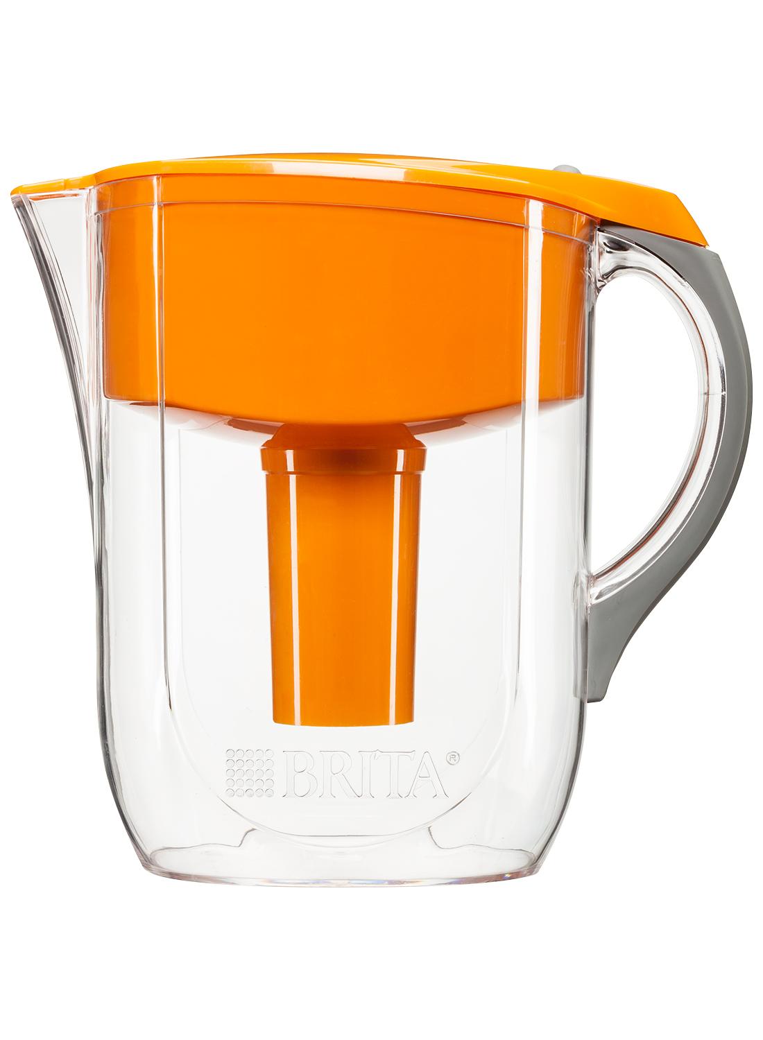 Brita Grand Water Filter Pitcher, Orange, 10 Cup Pasta Bowls