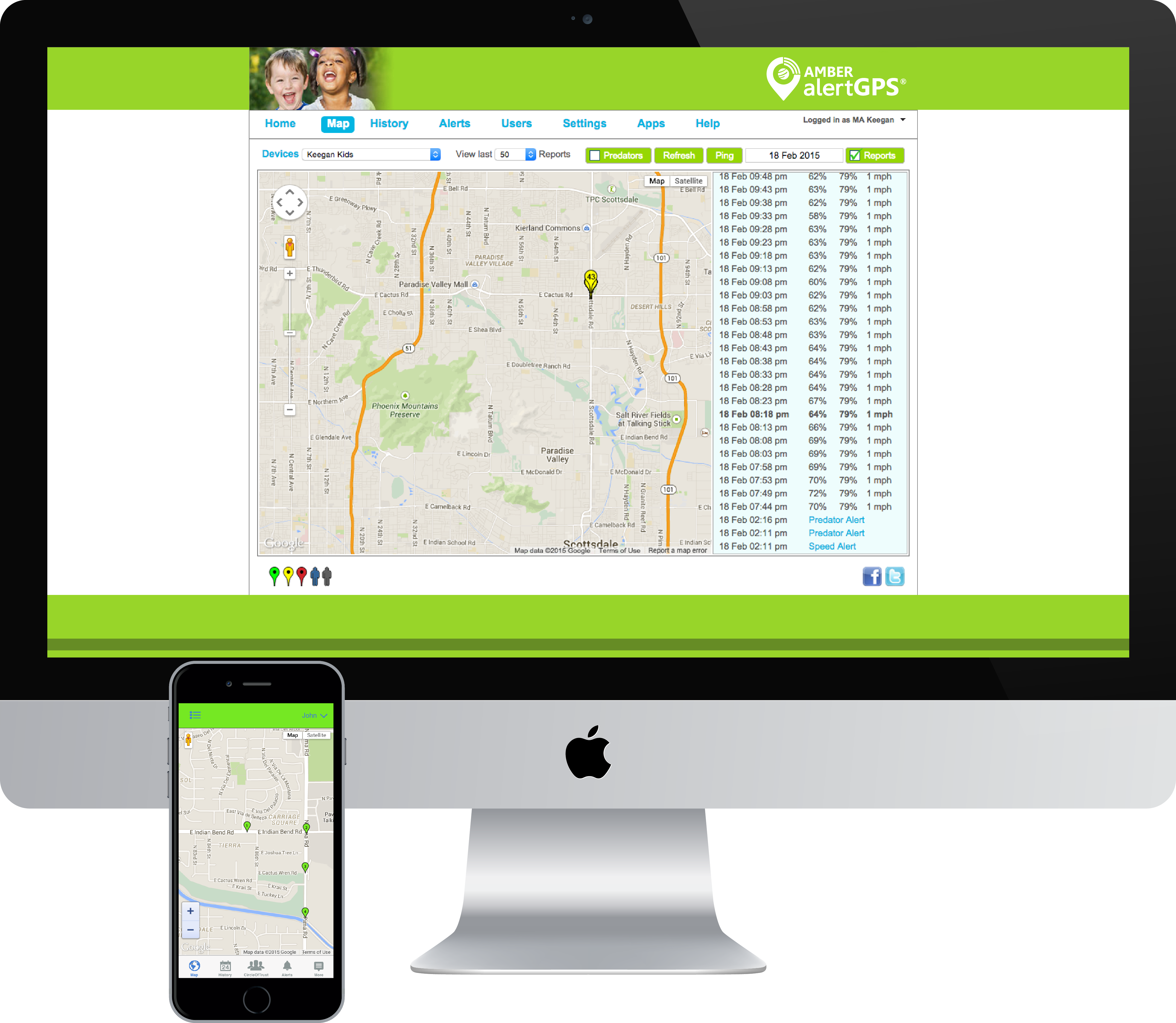 Amber Alert GPS Locator, Black (AT&T) Cell Phones