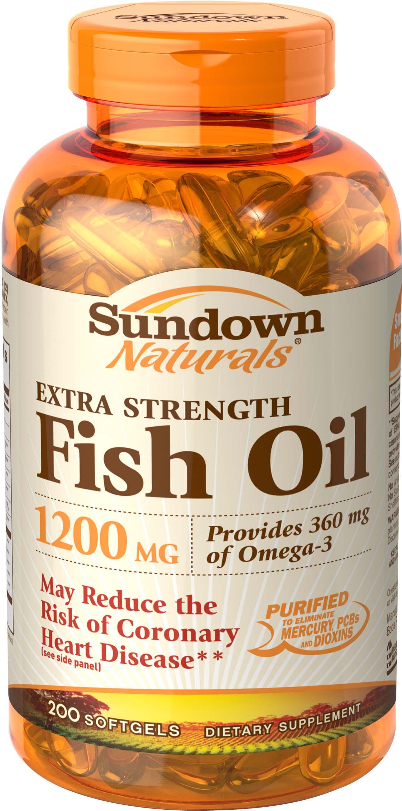 Sundown Naturals Fish Oil 1200 Mg Extra Strength Softgels