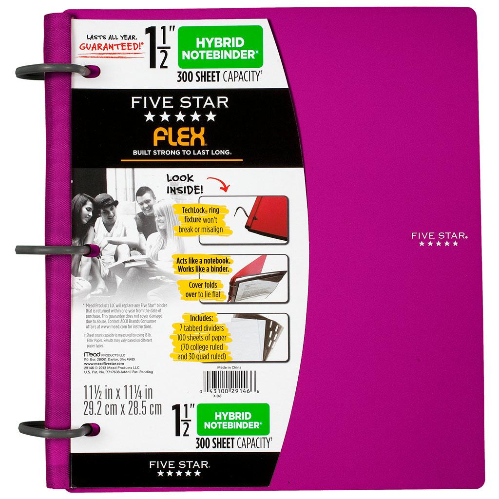Five Star Flex Hybrid NoteBinder, 1.5Inch Capacity, 11.5