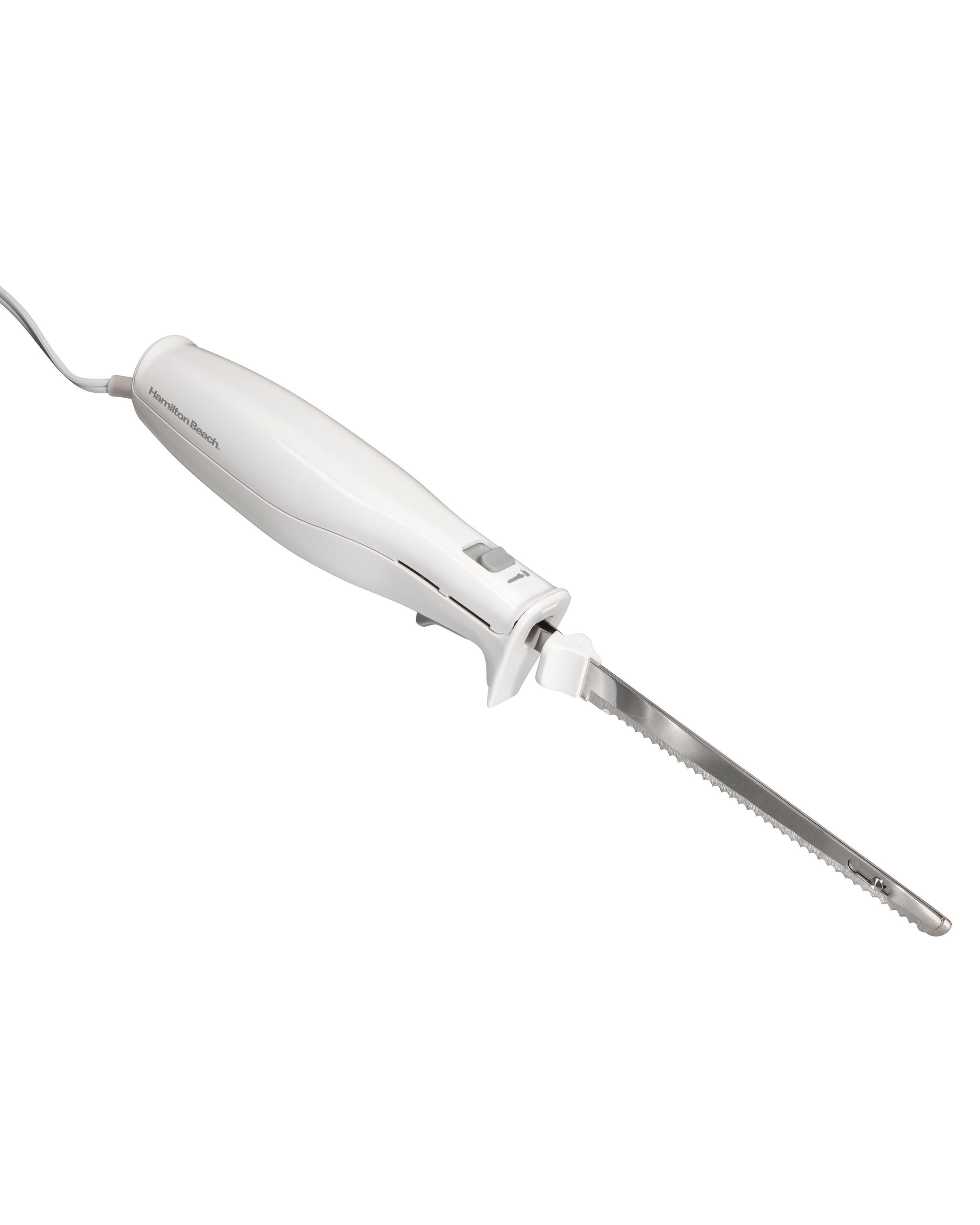 Hamilton Beach 74250 Carve 'n Set Electric Knife with Case, White Electric Knives