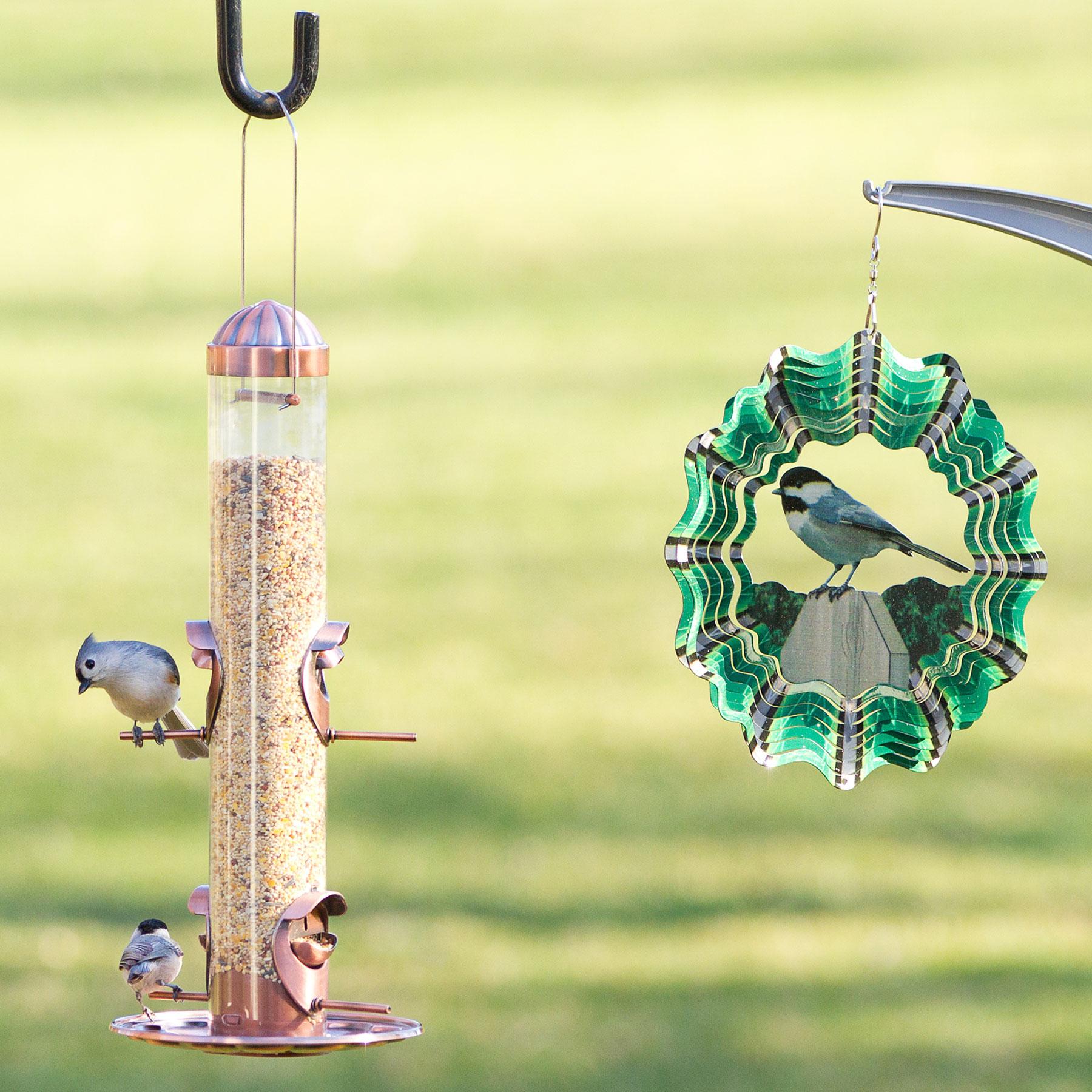 PerkyPet 2In1 Bird Feeder and Chickadee Wind Spinner