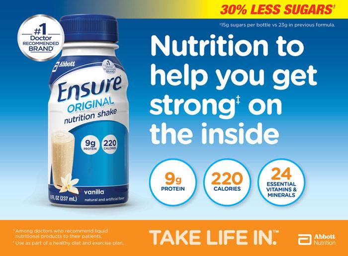 Ensure Bottles, Vanilla Shake , 8 oz Bottles, 16 Count