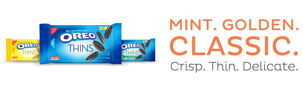 Oreo Thins Sandwich Cookie Golden Original Mint Creme Indulgent Treat