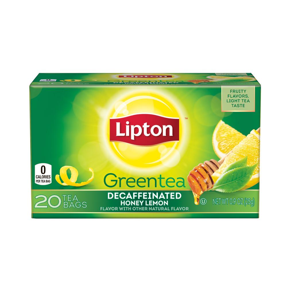 Lipton Green Tea, Decaf Honey Lemon, Tea Bags 20Count