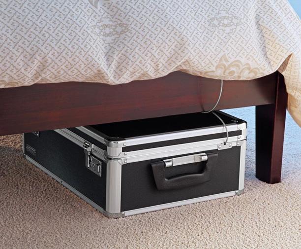 Vaultz Locking Storage Box, 19.5 x 7 x 13.5 Inches, Black