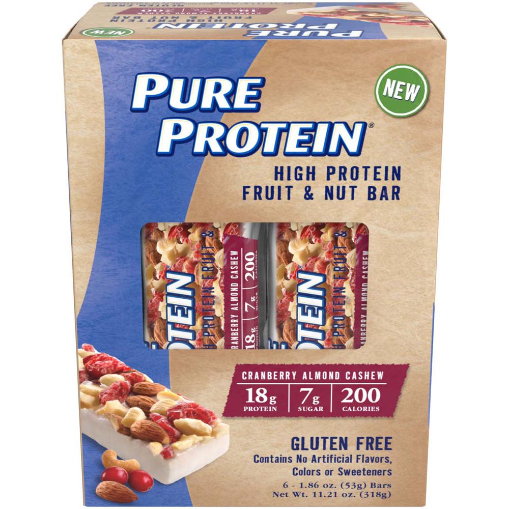 Pure Protein Fruit & Nut Bar Cranberry Almond Cashew, 53