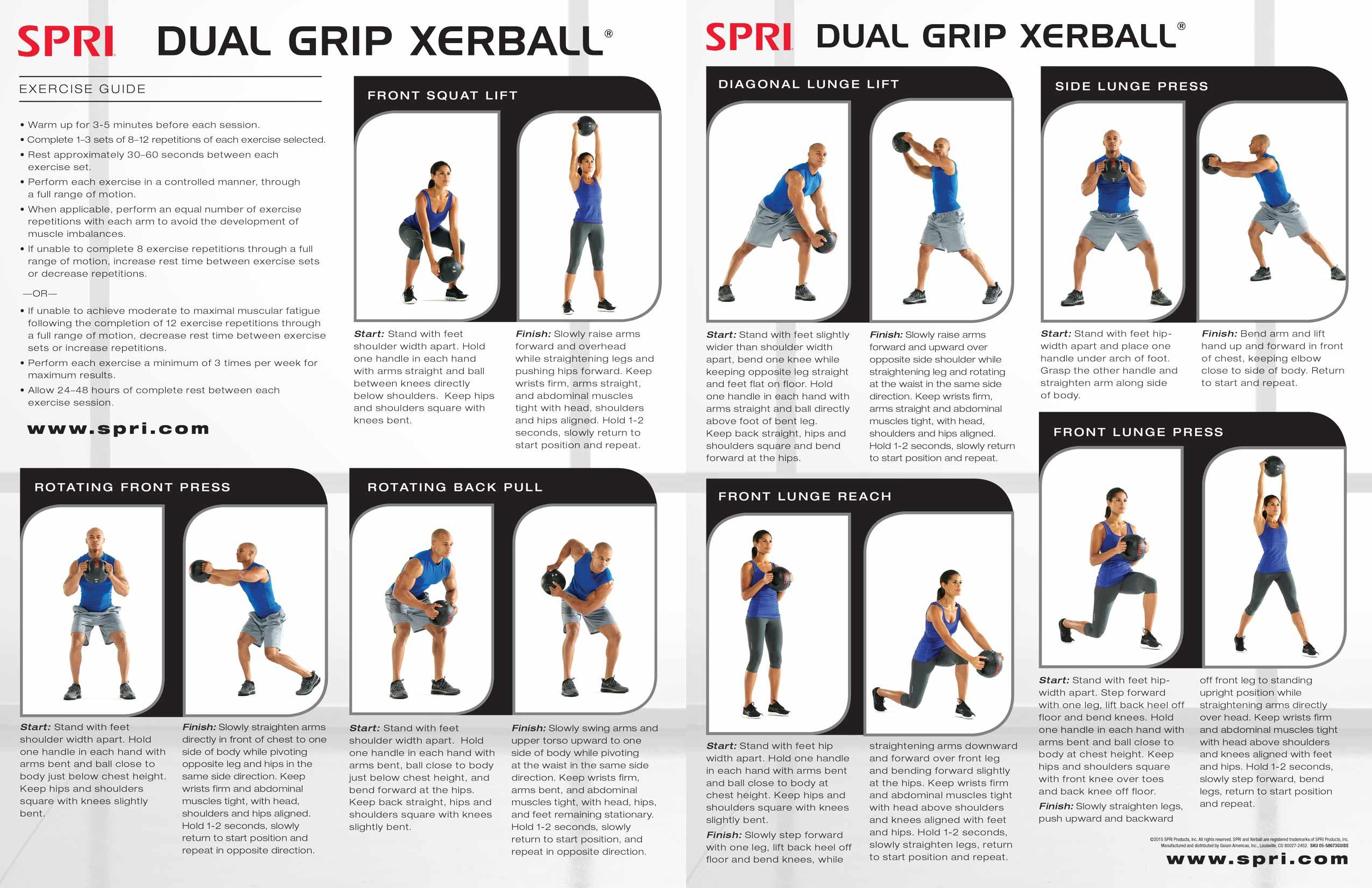 SPRI Dual Grip Xerball / Medicine Balls Weight Bars