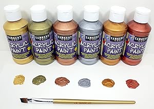 acrylic,paint,six,pack,set,project,school,fun,color,painting,coloring,art,artist,metallic,shimmer