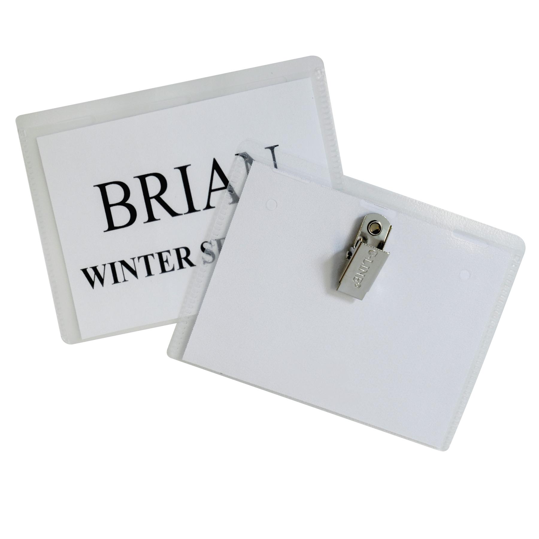 CLine Style Name Badge Kit, 4 x 3 Inches, Box of