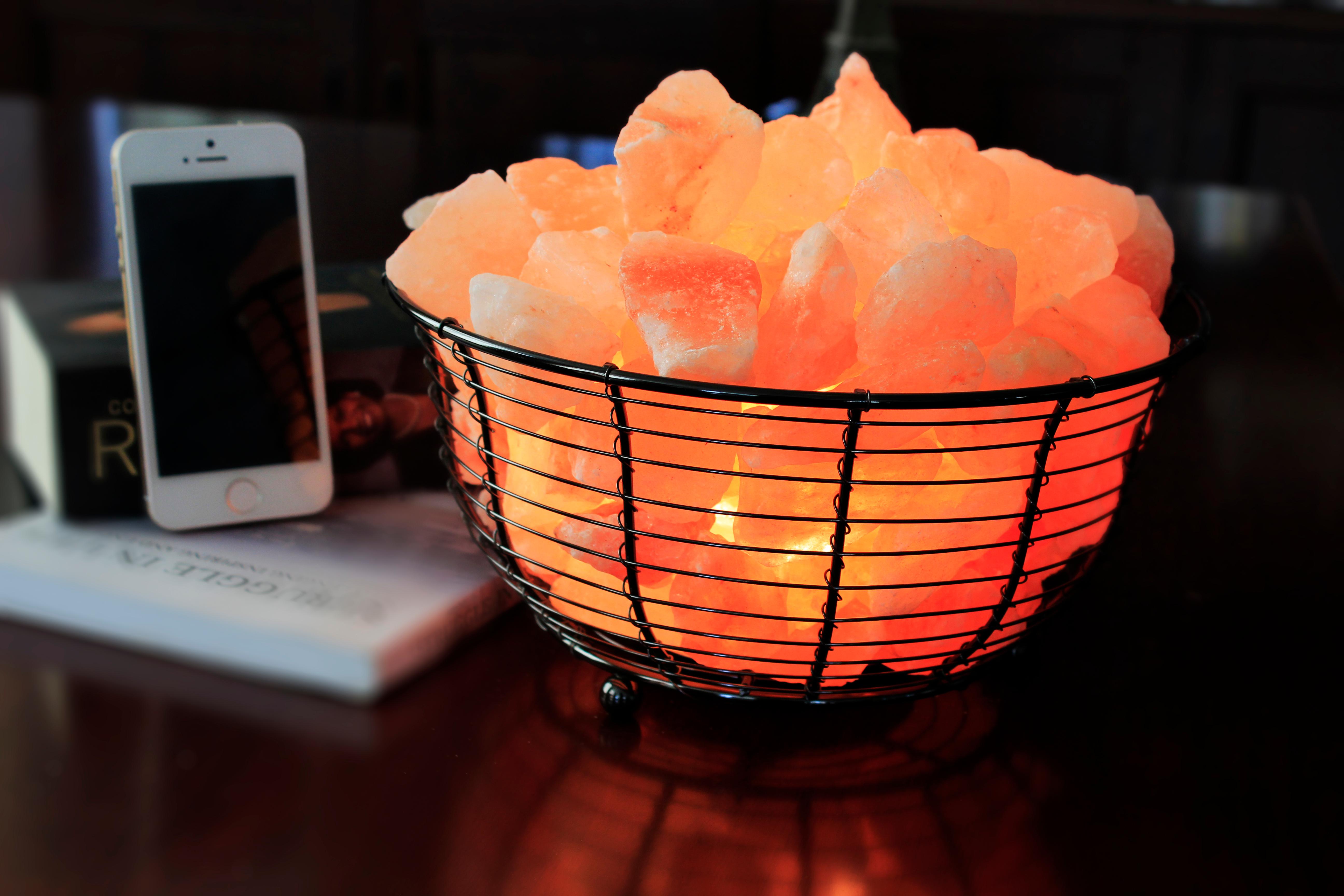 WBM Himalayan Light 1301B Natural Air Purifying Himalayan Tall basket salt lamp