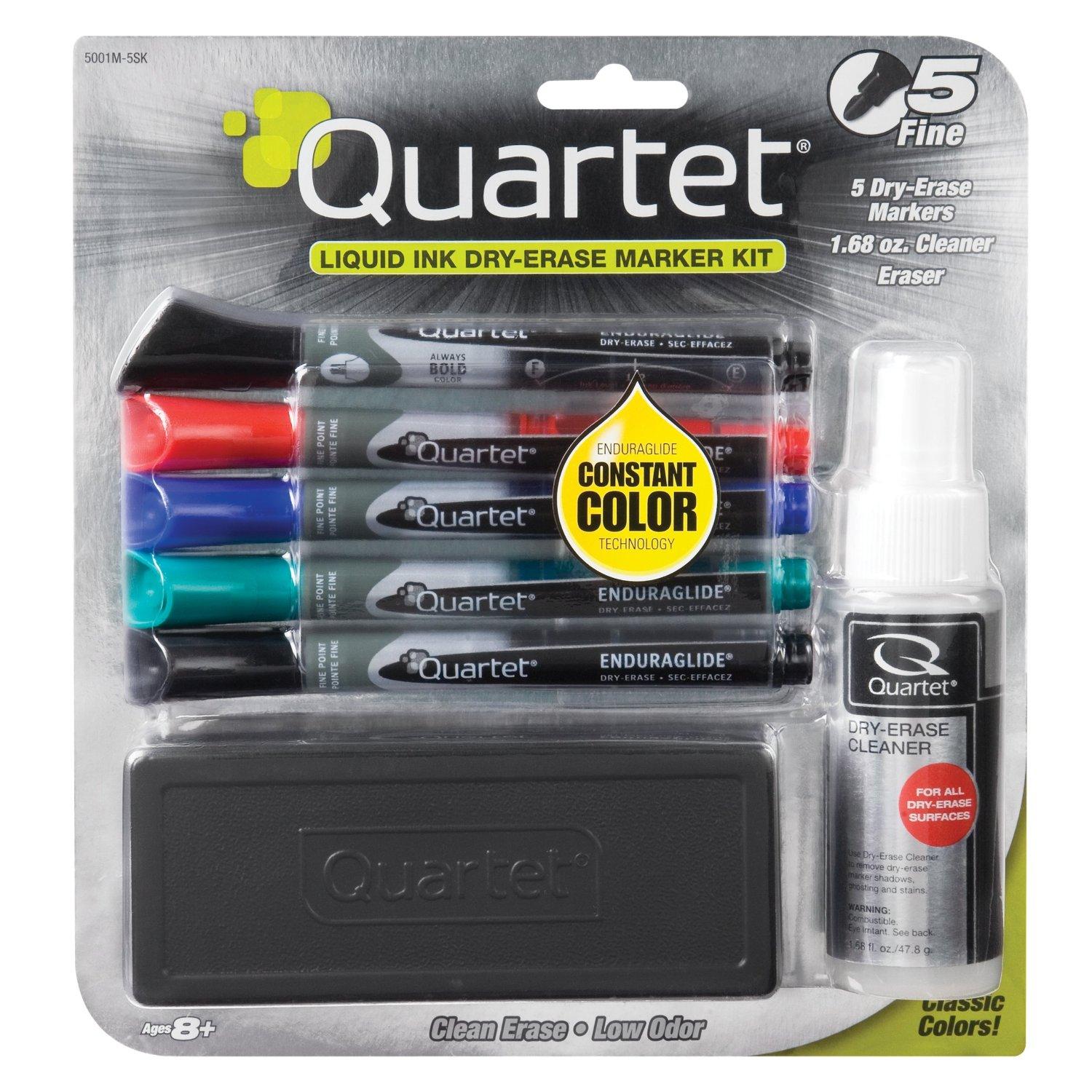 Quartet Dry Erase Markers Accessory Kit, Fine Tip