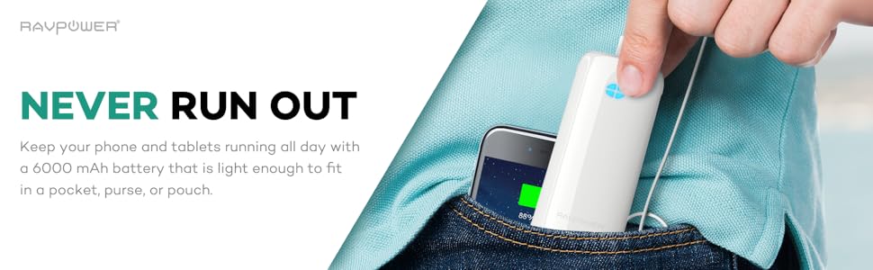 [FIXMOBILE]-Pin sạc dự phòng RAVPower 6000mAh, IRULU 8000mAh mới 100% - 2