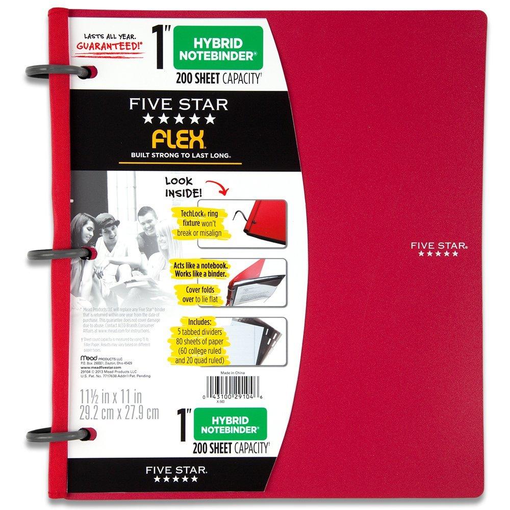 Five Star Flex Blue NoteBinder, 1Inch Capacity, 11.5 x 11