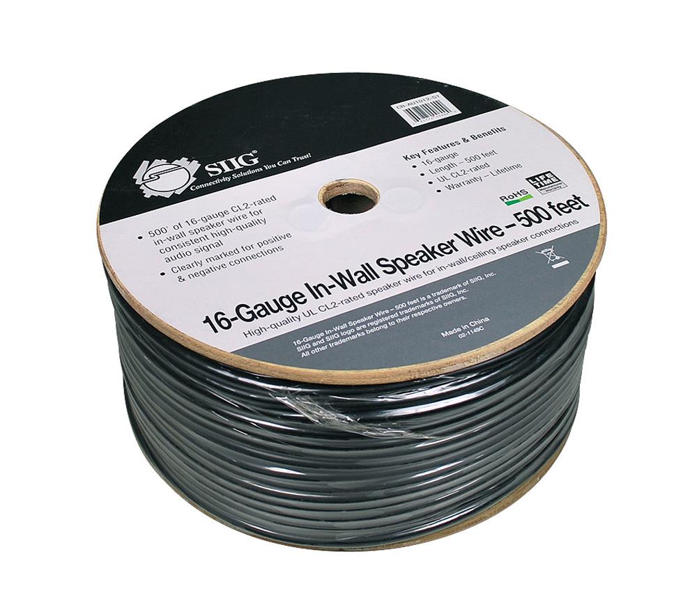 SIIG 16Gauge UL CL2rated Speaker Wire for Inwall and