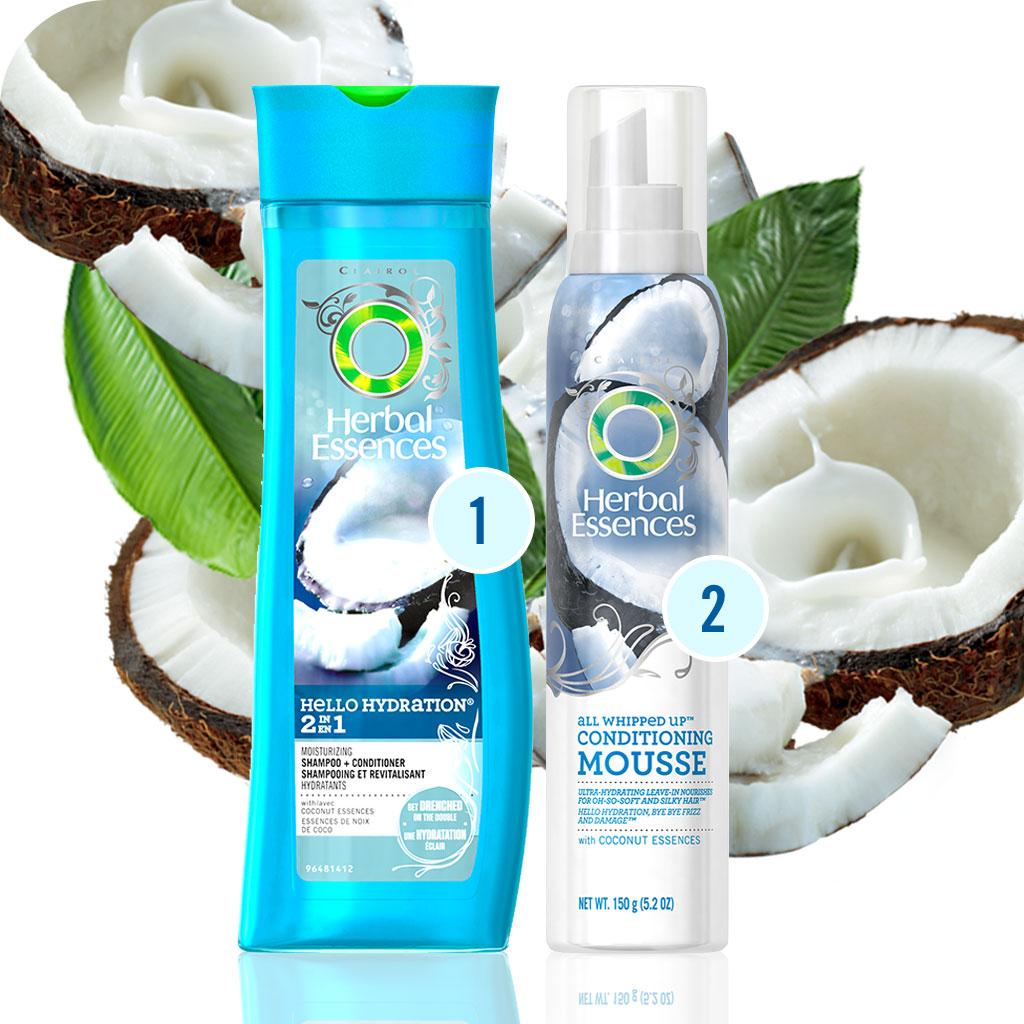 herbal essences shampoo and conditioner, 2in1, 2 in 1, moisturizing