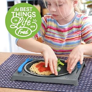 fred and friends, cookie recipe, kids plates, dinner plates, forks, spoons, straws, bib