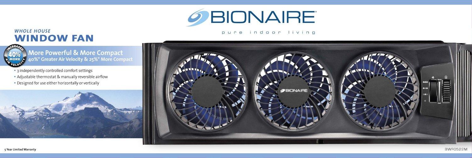 Bionaire Compact Window Fan with Manual Controls Home