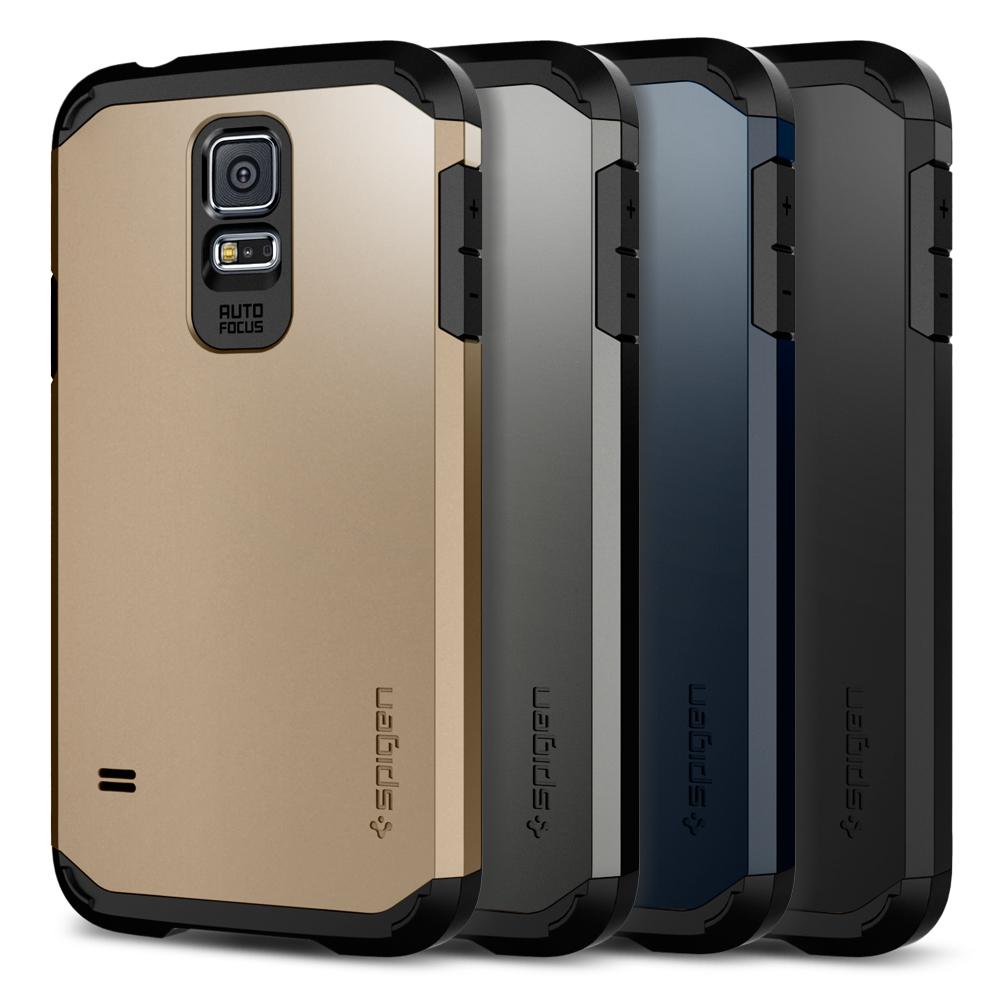Galaxy S5 Case, Spigen® [Tough Armor] Heavy Duty [Gunmetal