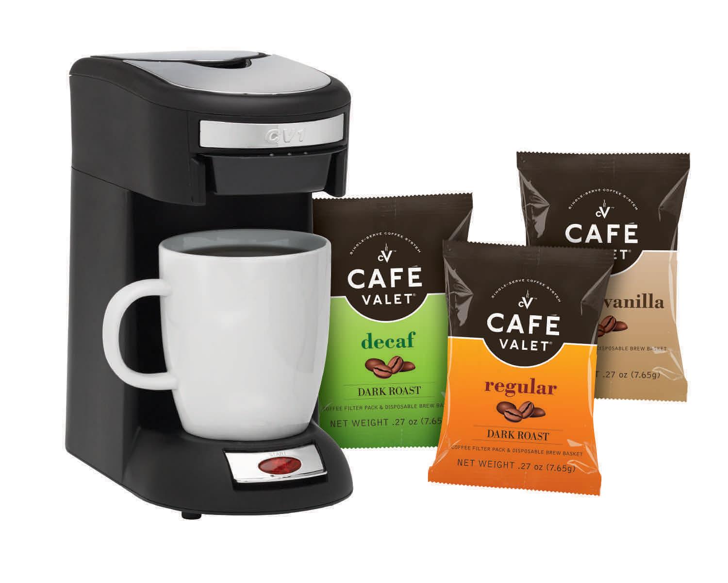 Café Valet Black/Silver Single Serve Coffee Brewer Starter