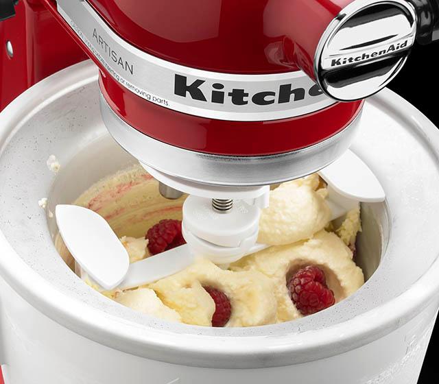 KitchenAid KICA0WH 2 Quart Ice Cream Maker Stand Mixer