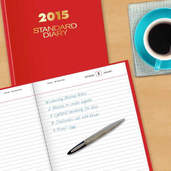 ATAGLANCE Standard Diary Daily Diary 2015, Hardcover, 7.