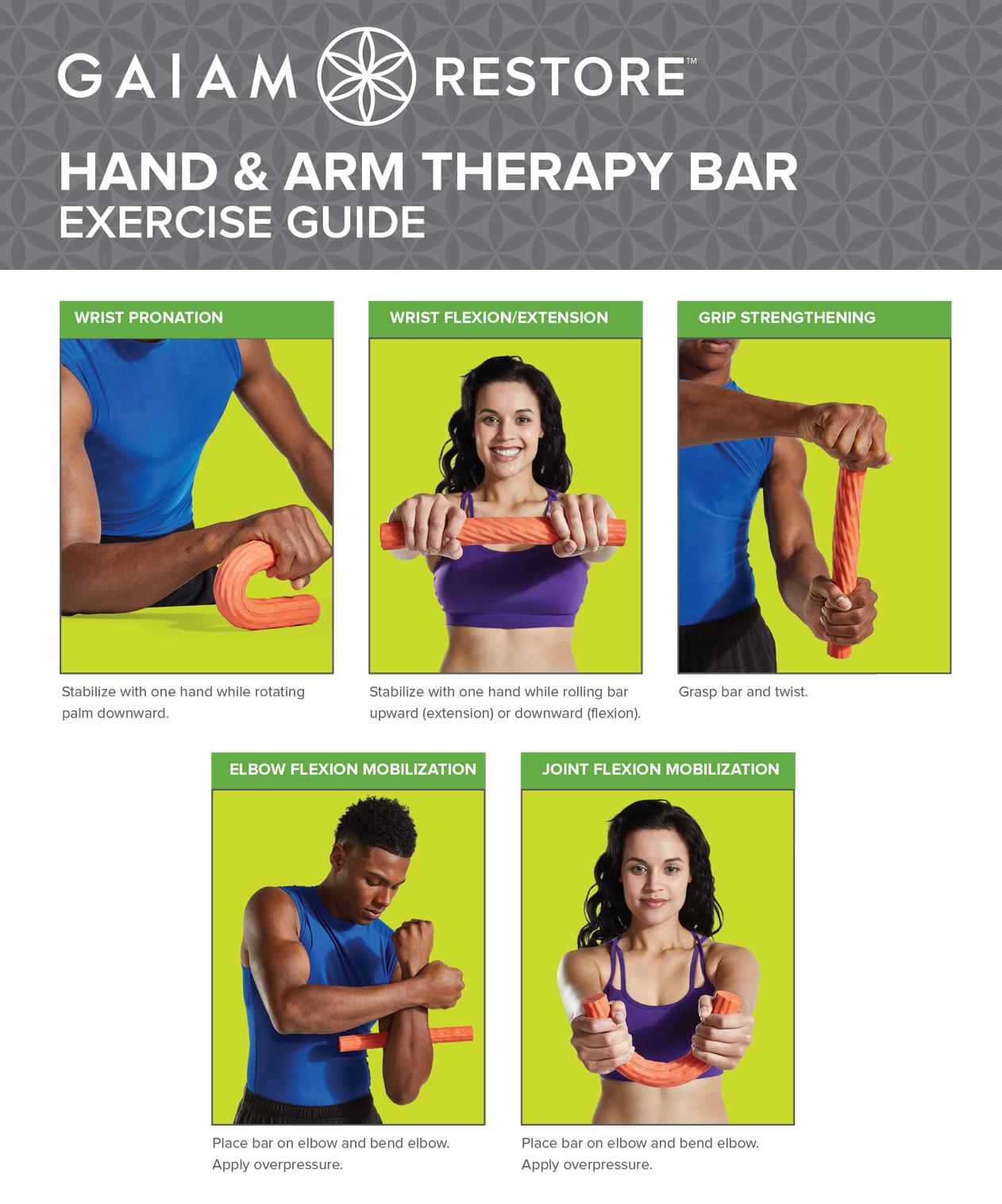 Gaiam Restore Hand & Arm Therapy Bar Sports & Outdoors