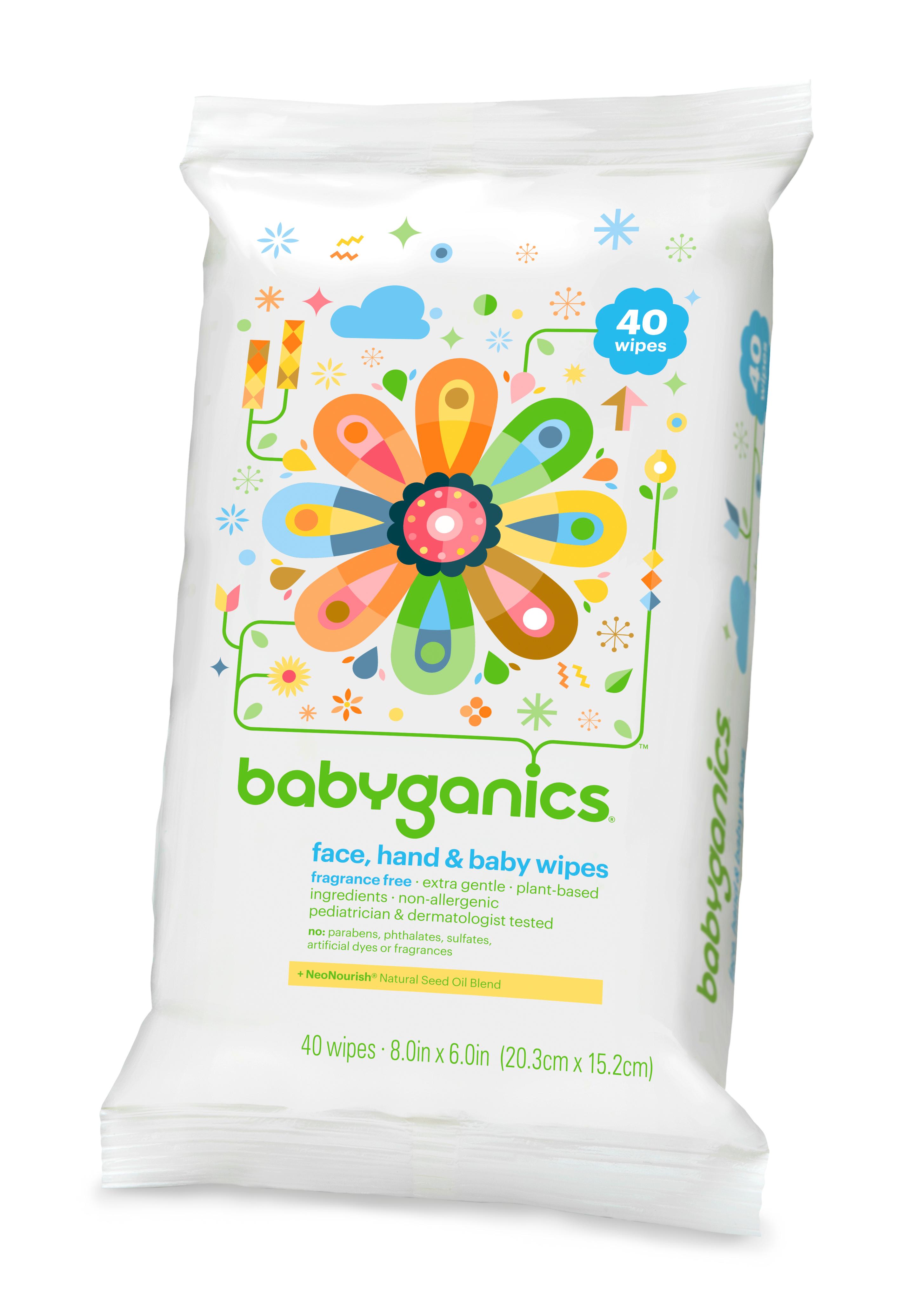 Babyganics Face, Hand & Baby Wipes, Fragrance Free, 240