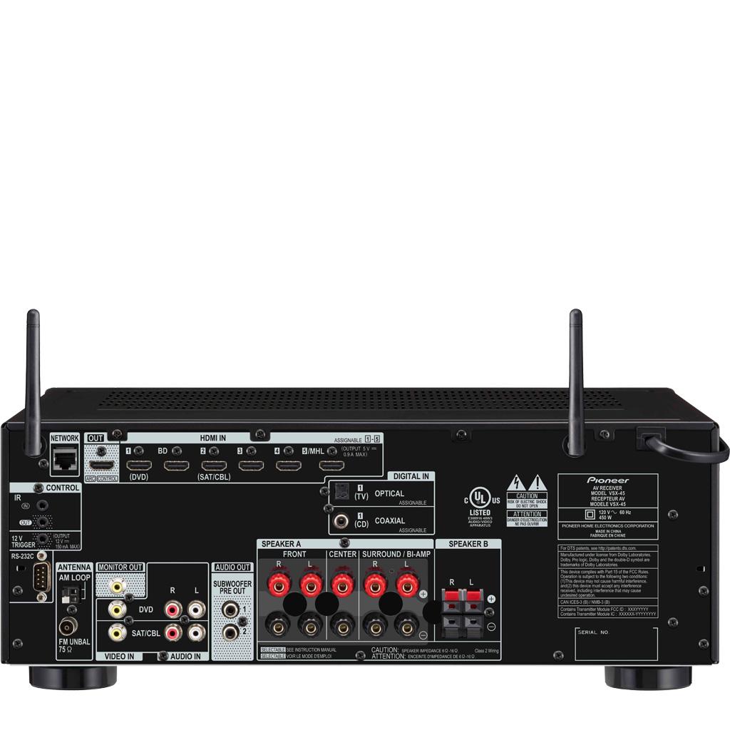 Pioneer Elite VSX45 5.2Channel AV Receiver with BuiltIn