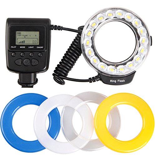 Polaroid 18 Super Bright Macro SMD LED Ring Flash & Light Includes 4