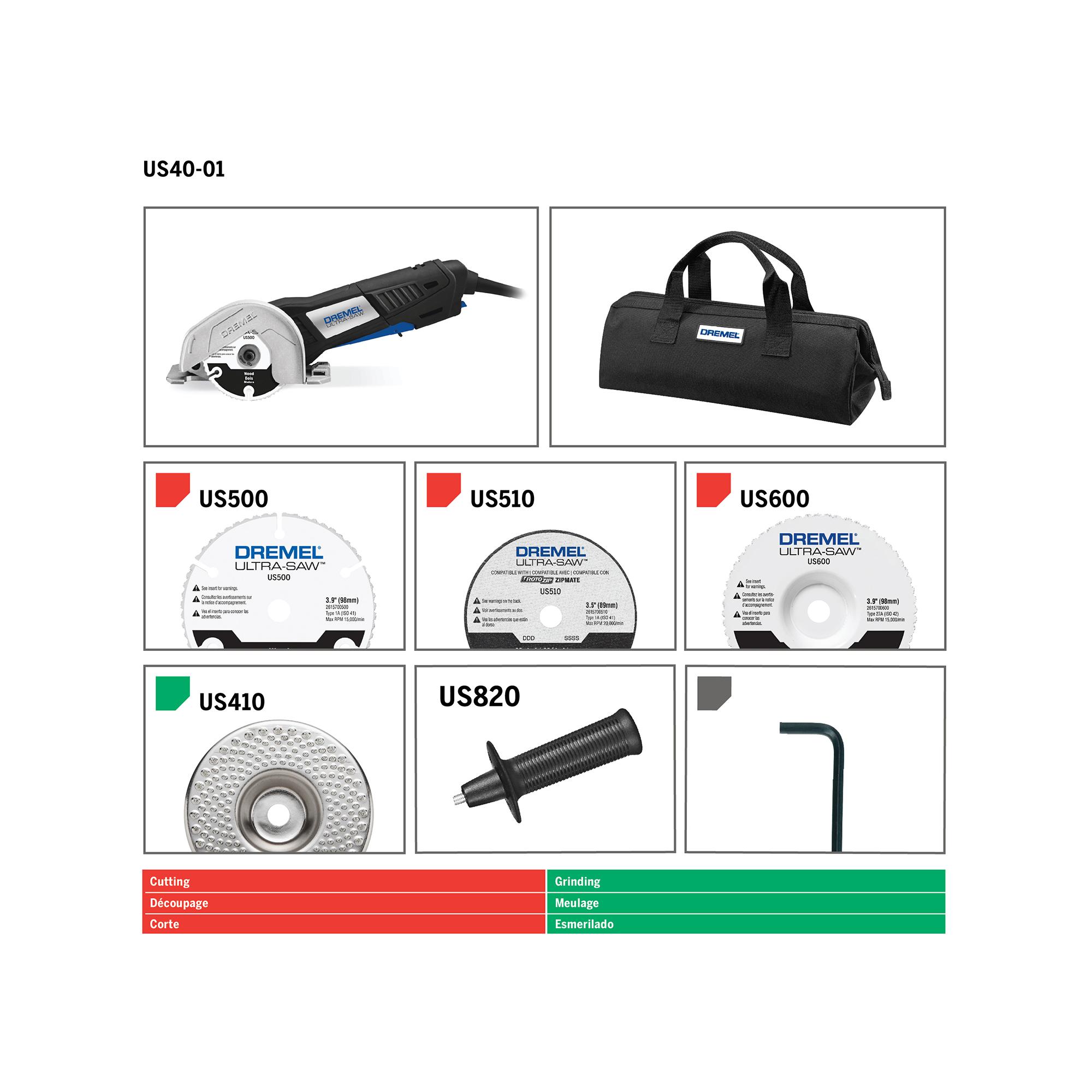 Dremel US4001 UltraSaw Tool Kit with 4 Accessories and 1 Attachment