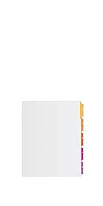 Table of Contents Dividers with Narrow Tabs - Unpunched