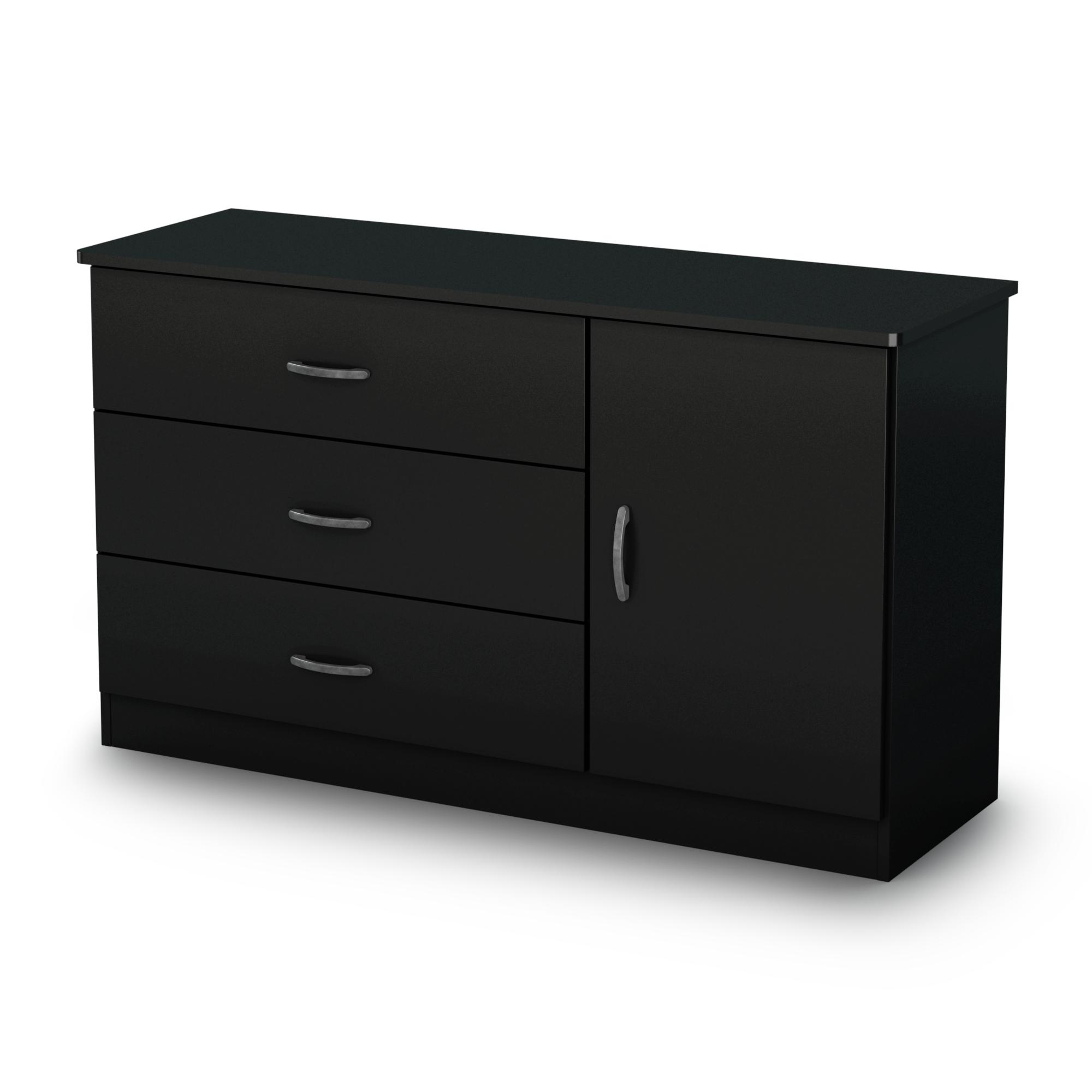 South Shore Libra 4Drawer Dresser, Pure Black Kitchen
