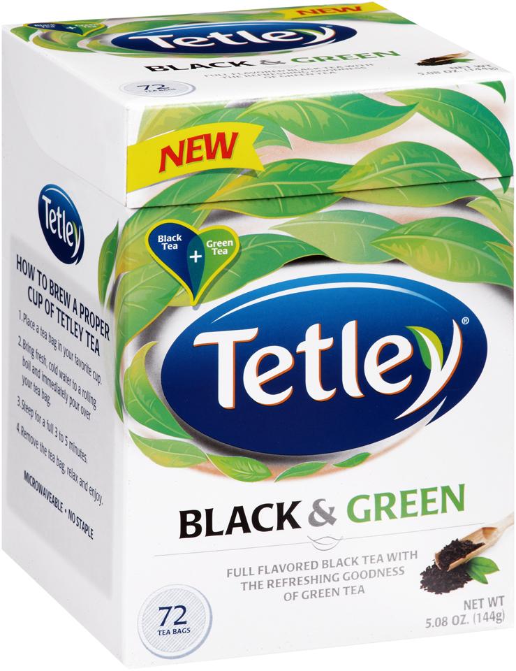 Tetley Tea Bags, Black and Green, 72 Count Grocery