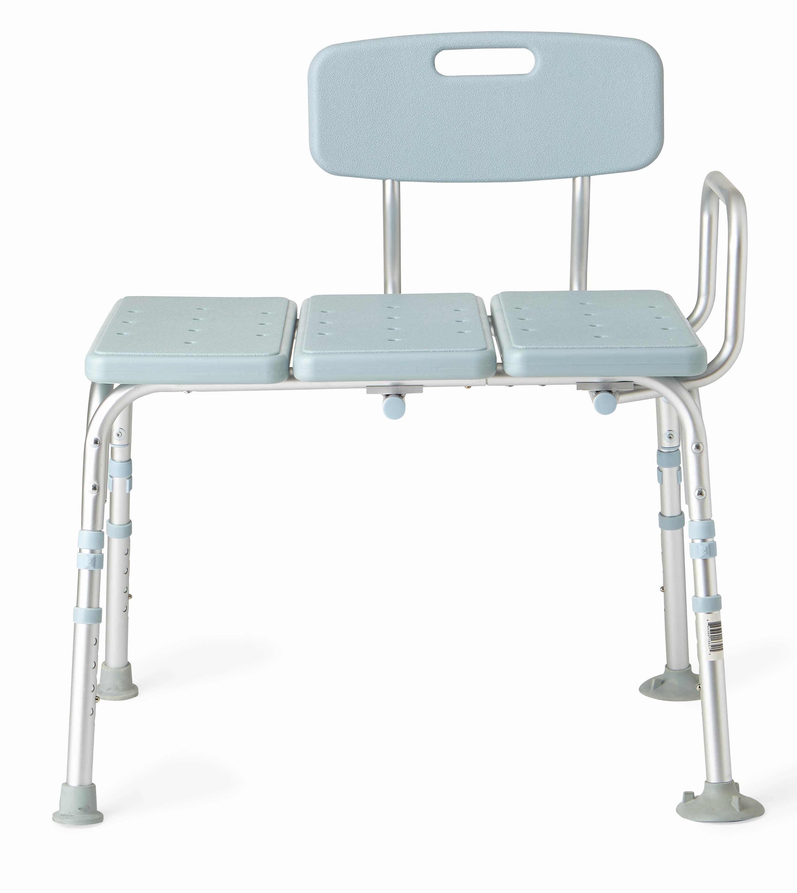 Medline Transfer Bench with Back, Knockdown, Microban